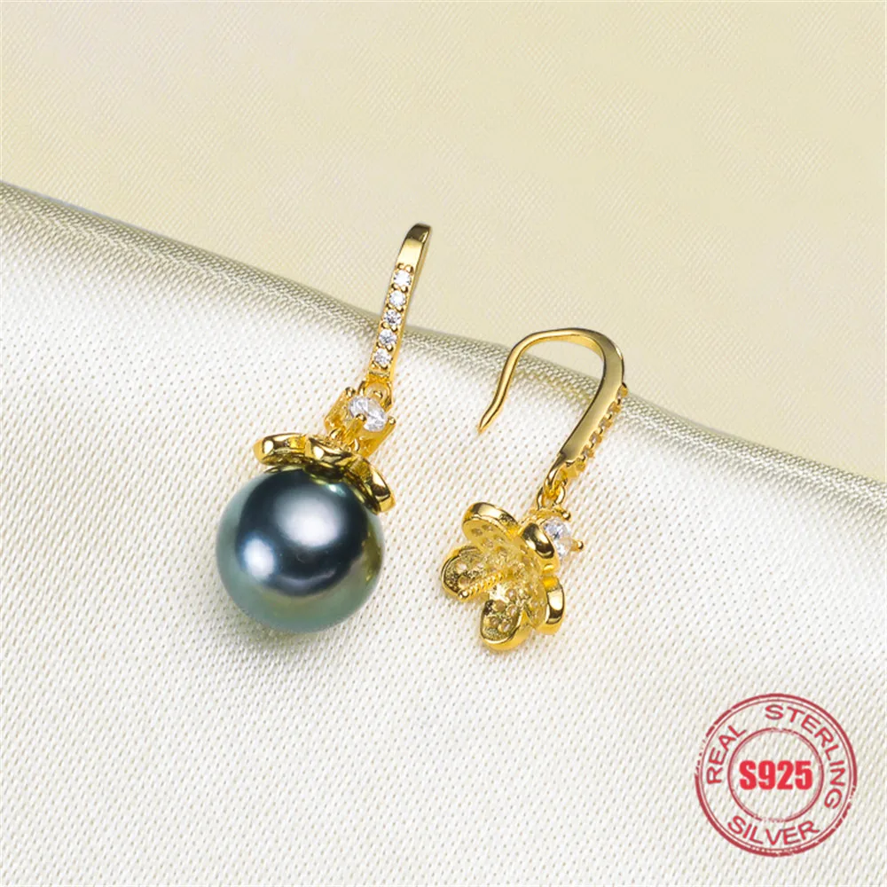 

Popular Style Stud Earrings Pearl Fittings DIY Handmade Craft S925 Sterling Silver Accessory Earrings Findings