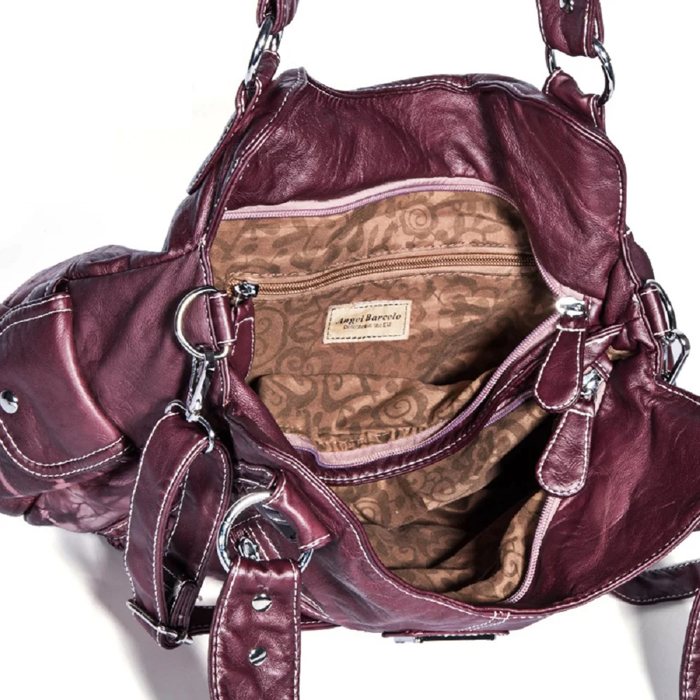 Женская сумка Angelkiss Модные женские сумочки из pu-кожи, сумка-портфель с галстуком-красителем, дорожная сумка, мягкие сумки