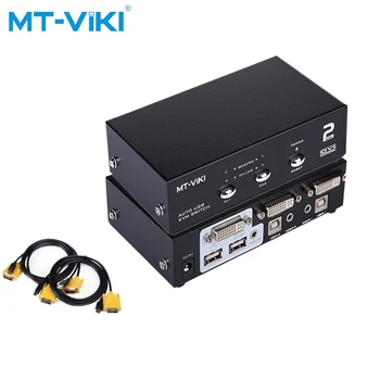 

Mt-Viki 2 Port kvm switch dvi kvm switch Audio Auto Hotkey Switcher Usb-maus und Tastatur PC Host Selector MT-2102DL