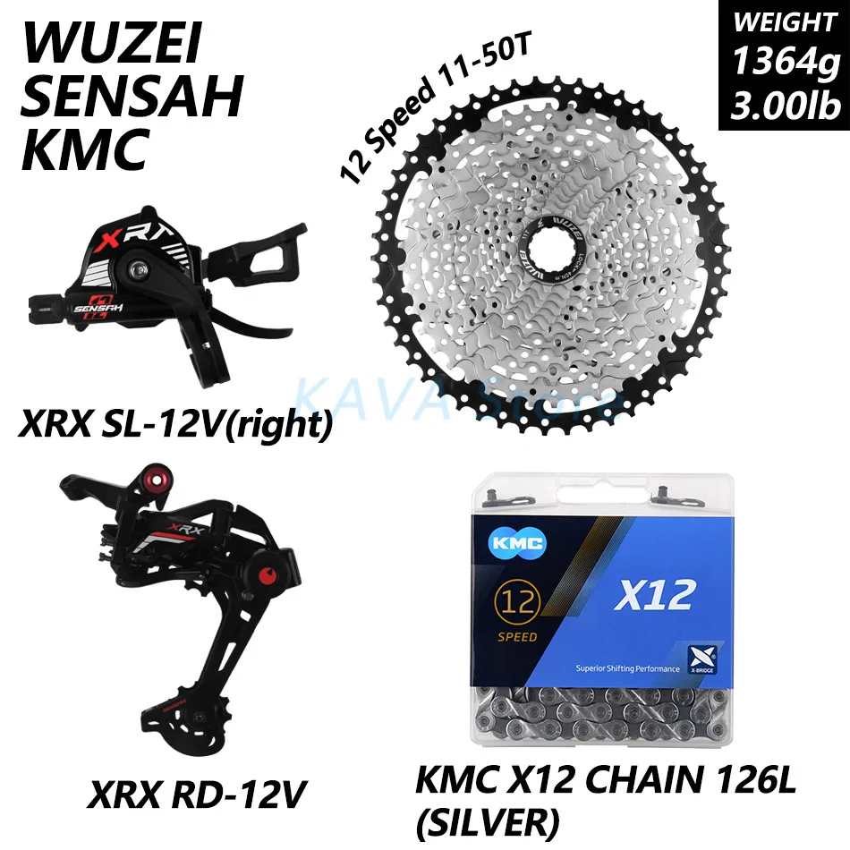 XRX WU 50T KMCSilver SENSAH XRX 1x12 Скорость M9100 горного велосипеда велосипедные переключатели 11-46/50/52T 9-50T XD маховик KMC X12 цепи GXP Кривошип звездочки - Цвет: XRX WU 50T KMCSilver