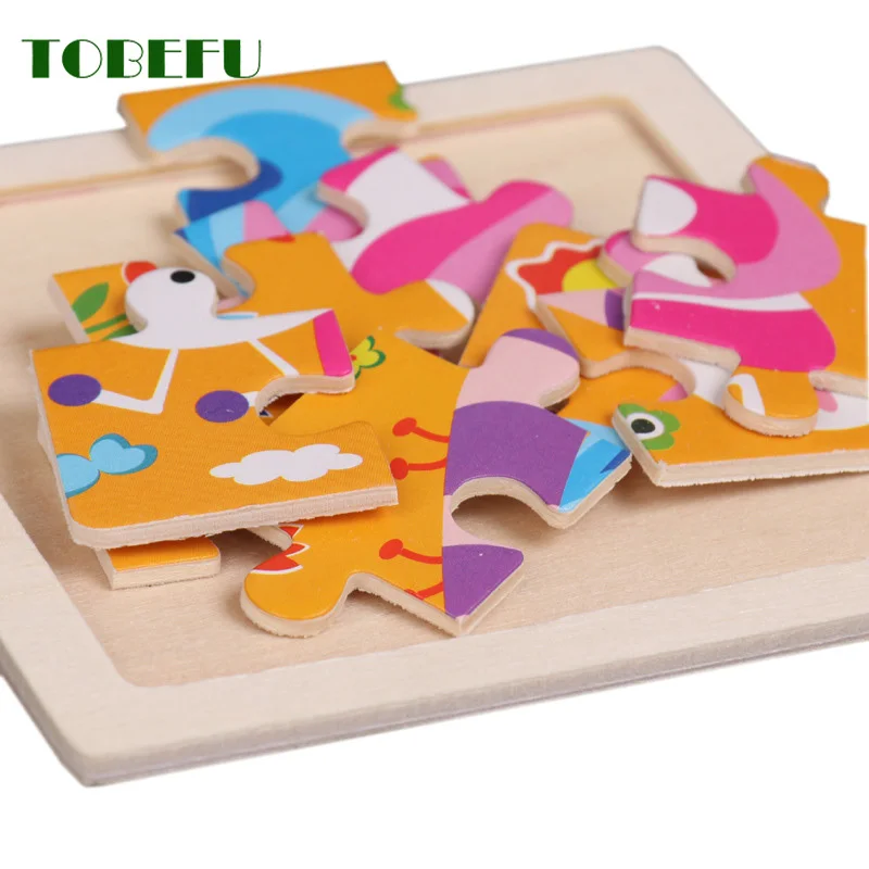 Интеллектуальная Детская игрушка Деревянный 3D пазл головоломки Tangram для детей