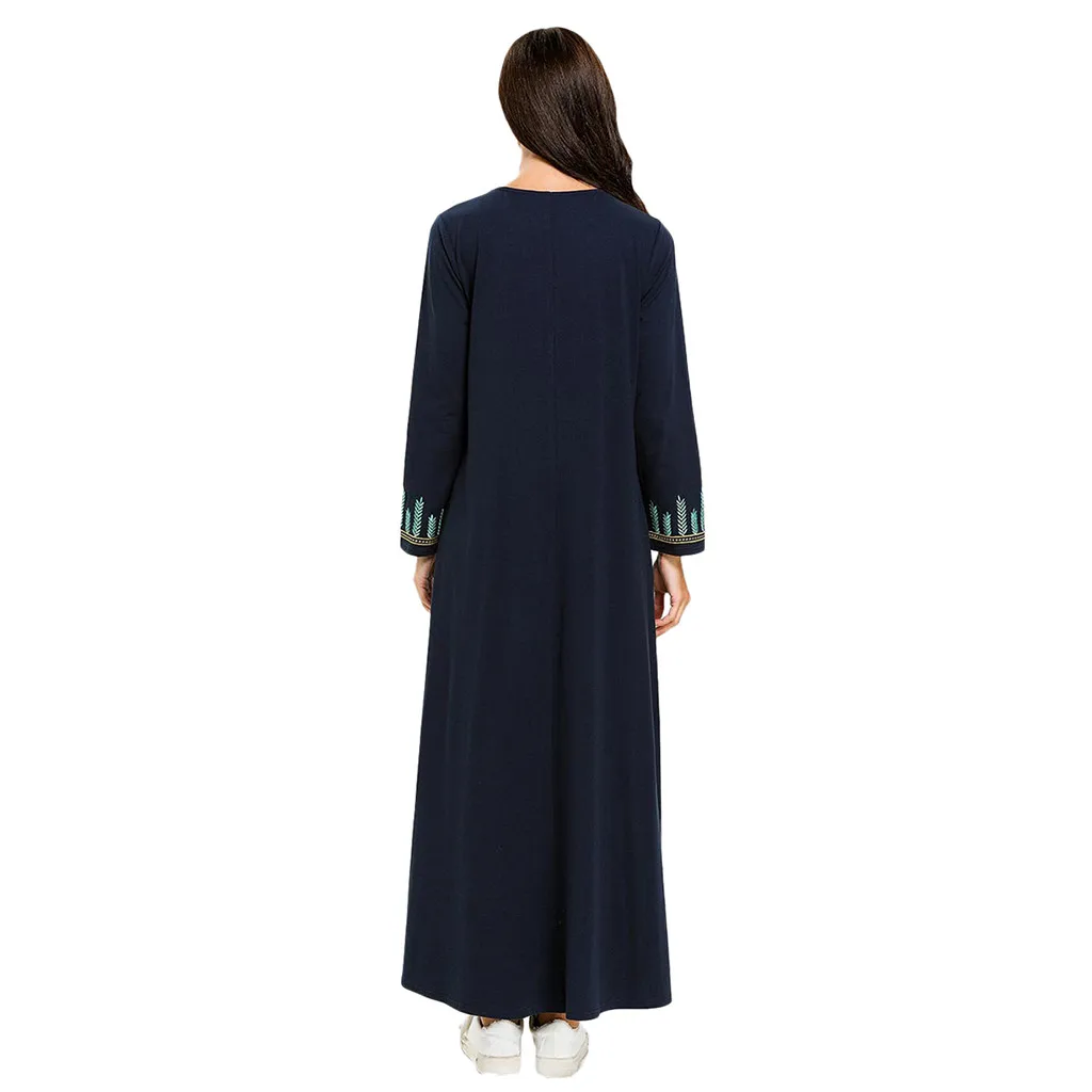 KANCOOLD женское платье с длинными рукавами, исламский кафтан, Арабская одежда для коктейлей, большие размеры, повседневные платья, винтажная