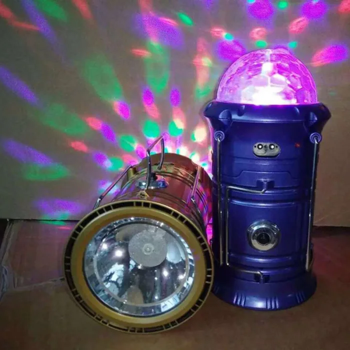 Newest 3-in-1 Portable Rechargeable Stage Light Flashlight Flame Effect Lamp Tent Lights