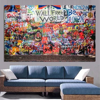 

Abstract Graffiti Street Wall Art Pictures Painting on Canvas Posters and Prints Cuadros Scandinavian for Living Room