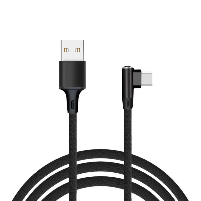 90 градусов usb type-C кабель для samsung a50 s10 s9 1 м Micro Usb кабель синхронизации данных провод для быстрой зарядки для Xiaomi Mi9 Redmi K20 - Цвет: Черный
