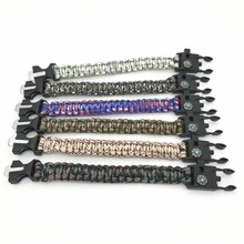 4 в 1 тактического снаряжения для выживания на природе Паракорд 550 браслет компасы скребок, свисток руководство по применению инструмент выживания для кемпинга