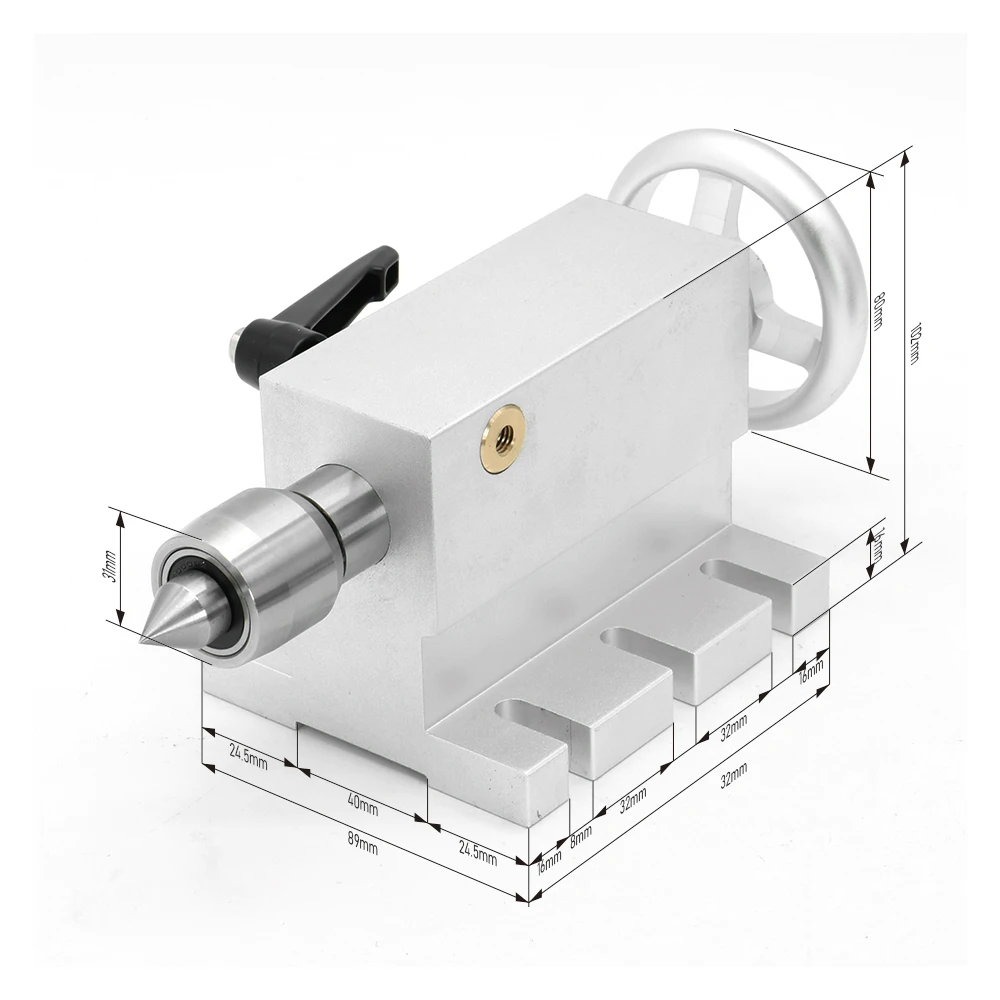 EU 선박 4 축 로터리 Nema23 스테퍼 모터 비율 (6:1), K12-100mm 4 턱 척, mt2 테일스톡, DM542 드라이버, 전원 공급 장치