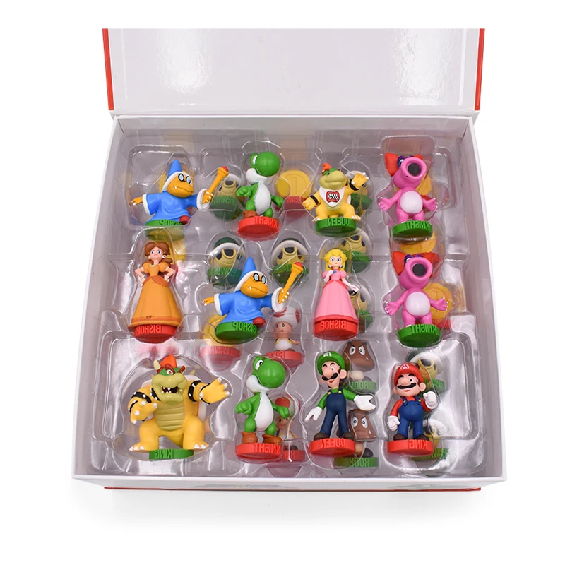Figuras de acción de Super Mario Bros, set de 32 unidades de Yoshi, Princesa Peach, Luigi, chico timido, Odyssey, Donkey Kong, muñeco de Ajedrez de PVC - 5