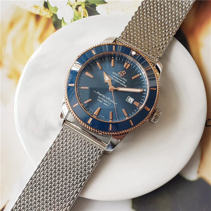 

NEW Breitling Luxury Brand Mechanical Wristwatch Mens Watches Quartz Watch with Stainless Steel Strap relojes hombre automatic