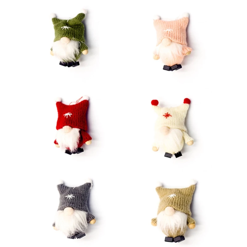 6Pcs Christmas Decorations Pendant Ornaments Lovely Old Man Dolls Pendant Christmas Tree Decoration Hanging Pendants Xmas Gifts