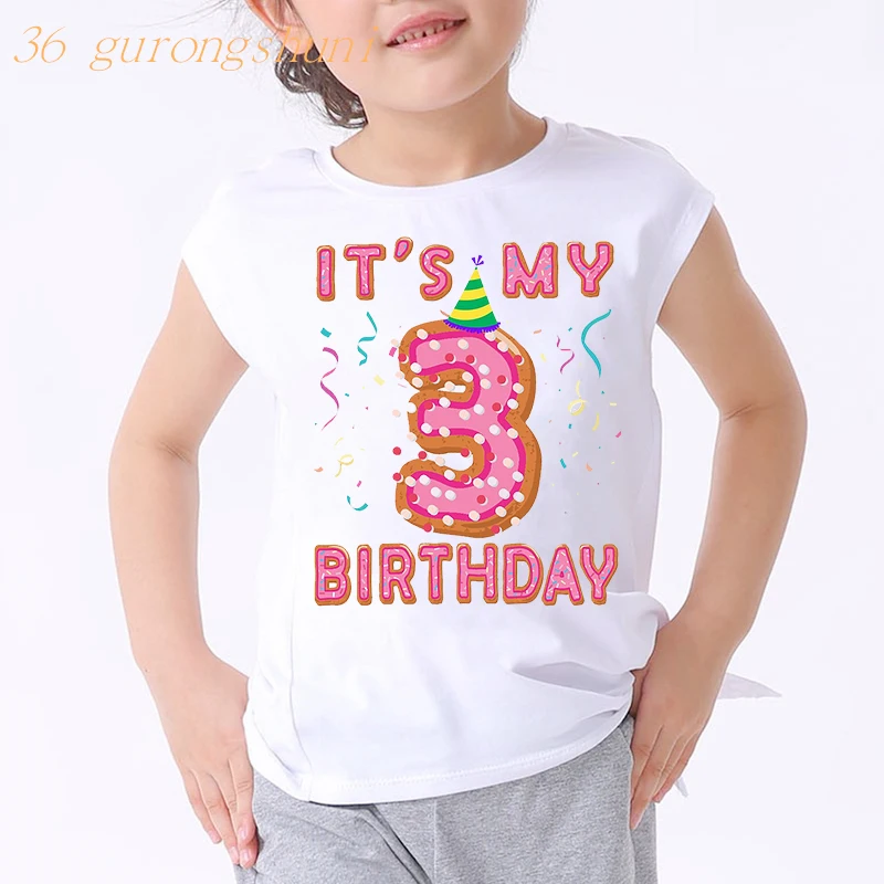 It's My Shirt Children T Shirts Number 1 2 3 4 5 6 9 Happy Birthday Gift Kids Letters Cute Tshirts Print Clothes Boys and Girls | Детская