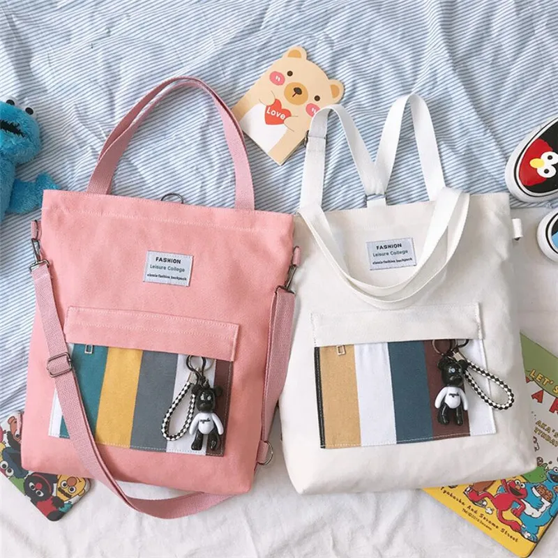 New Canvas Women bag travel college school bags handbag girl shoulder backpacks shipping bag cosmetic drawstring bags BH90