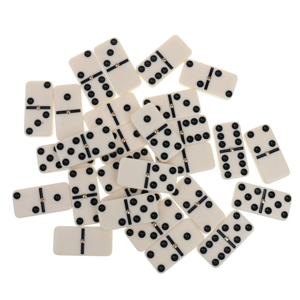 Cream Domino Tiles Set Double Six Travel Size For Dominoes Games