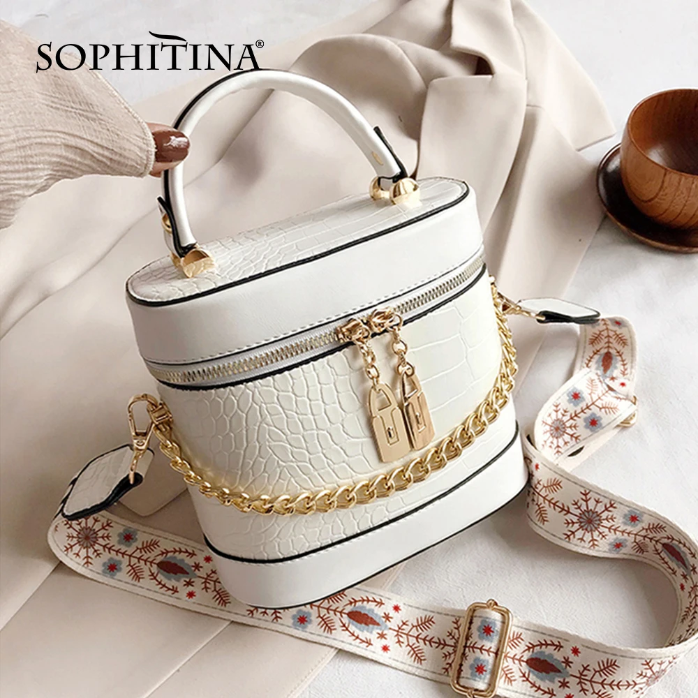 Сумка-мессенджер SOPHITINA женская с металлической цепочкой модный саквояж на молнии
