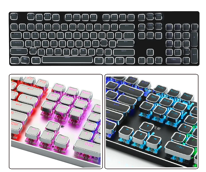 keycaps para teclado mecânico retroiluminado redondo double-shot abs chave boné 104 teclas