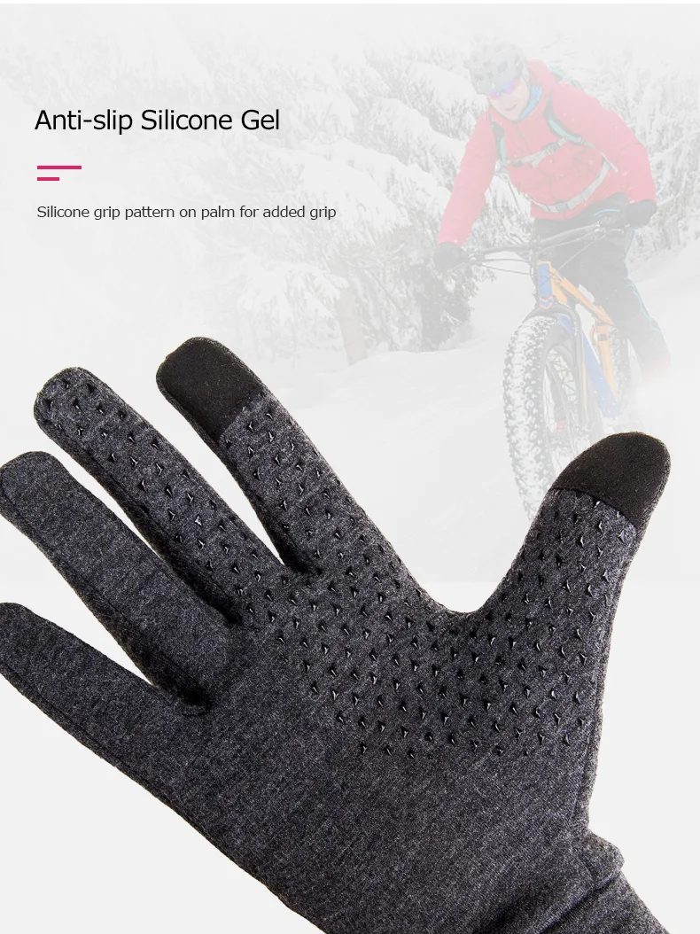 AONIJIE Зимние флисовые перчатки с сенсорным экраном, противоскользящие ветрозащитные велосипедные перчатки для кемпинга, пешего туризма, бега для мужчин и женщин