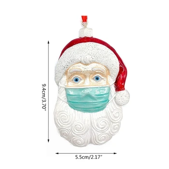 

Christmas Tree Ornaments 2020 Santa Wearing Mask Christmas Decorations