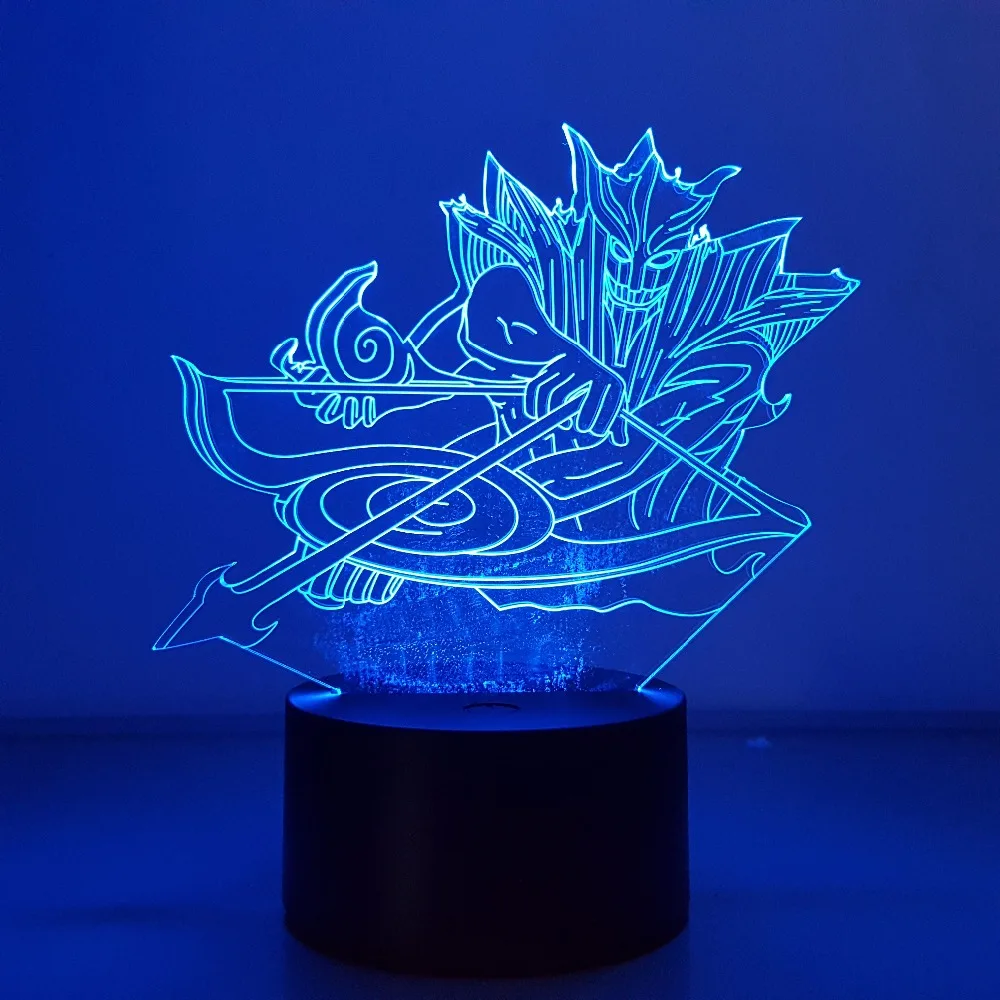 Naruto Sasuke Susanoo LED 3D Night Light Visual Illusion Color Changing USB 3d Light Naruto Shippuden Action Figure Sasuke Toys