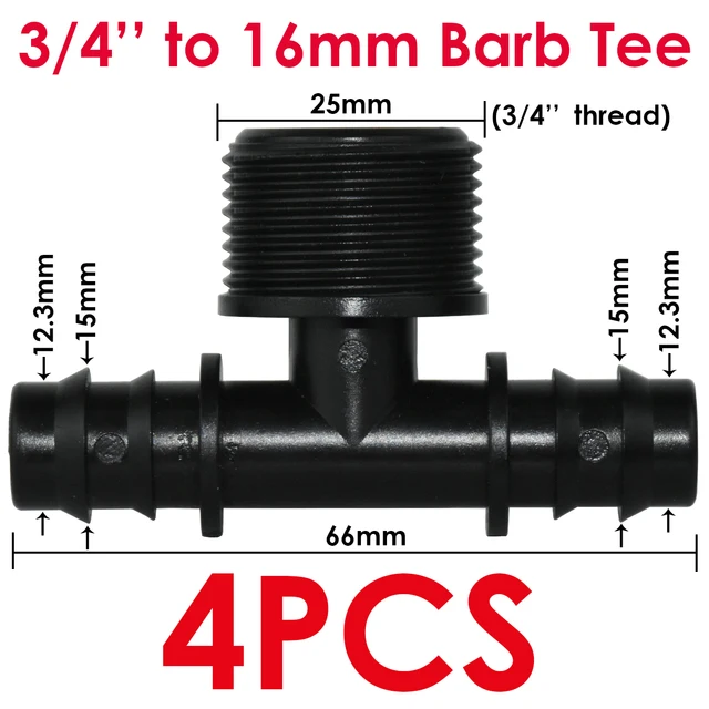 Kesla 4Db 1/2 "3/4" Menetes 16 20 25 Mm -Es Pe Tömlő Barb Póló Csatlakozó Adapter Csőcsövek Kerti Csepegtető Öntözési Tengelykapcsoló Javítás - Image 3