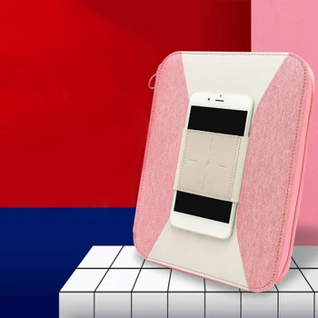 

Vegan Leather Wireless Battery Charger Notebook Bag with Notebook for Business IPad/Table and Interview Organizer Folder