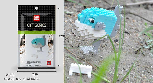 Mini Building Blocks 3D Animal  Diamond Model Micro Bricks Dog Cat Bird Moose Wolf Panda Macaw Toys For Children Birthday Gifts D7