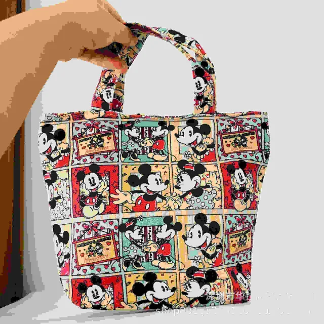Disney летняя переносная Холщовая Сумка женская тканевая сумка с рисунком Микки Мауса Минни Сумка для студентов инструмент мешок для мелких предметов большая женская сумка - Цвет: 8