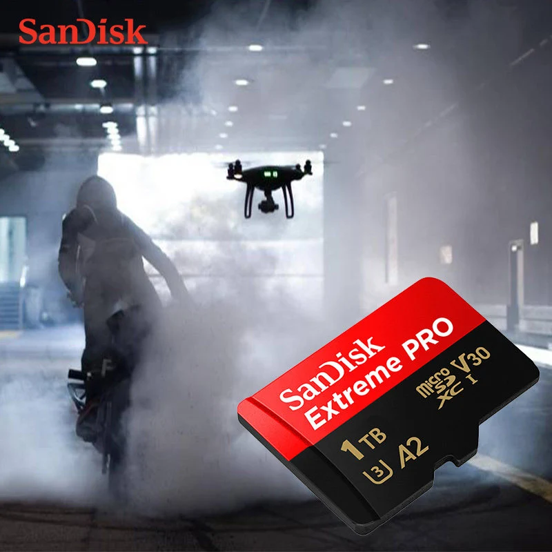 Двойной Флеш накопитель SanDisk Extreme Pro microSDXC microSD карты памяти micro SD Card 1 ТБ microSDHC Class10 U3