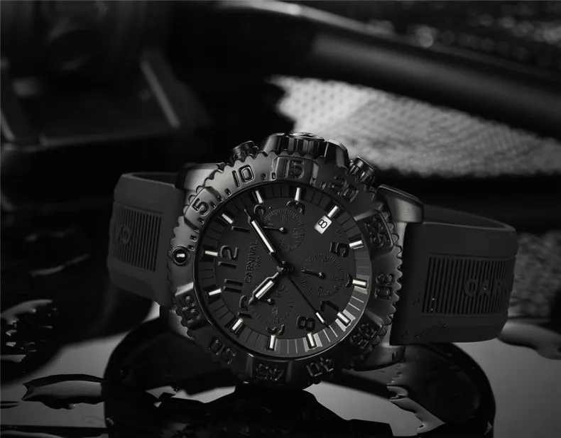 Relogio Masculino, карнавальный бренд, военные часы, мужские роскошные тритиевые самолюминесцентные Дайвер, хронограф, спортивные кварцевые часы, армейские часы