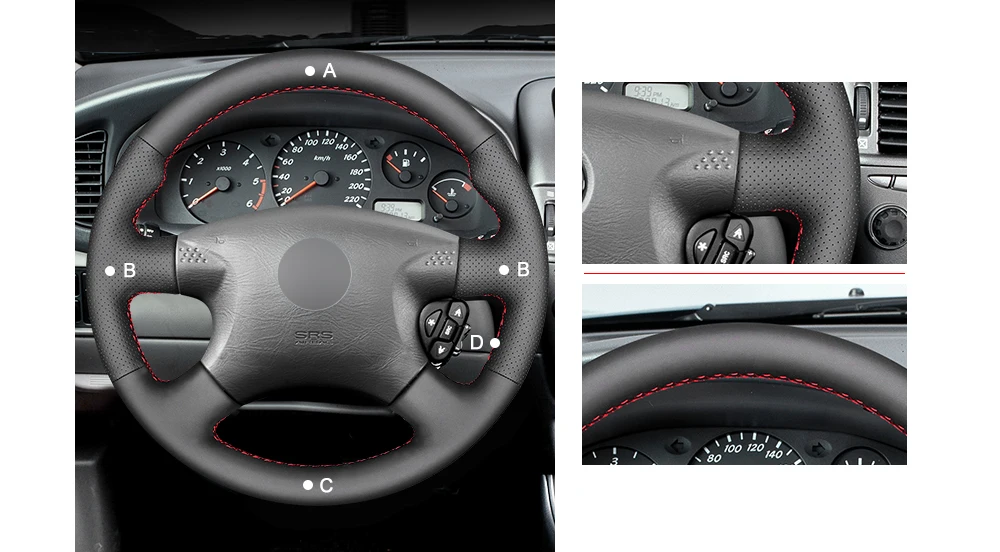 MEWANT черный чехол рулевого колеса автомобиля из натуральной кожи для Nissan Terrano 2 2001-2002 Almera(N16) 2000-2003 X-Trail(T30