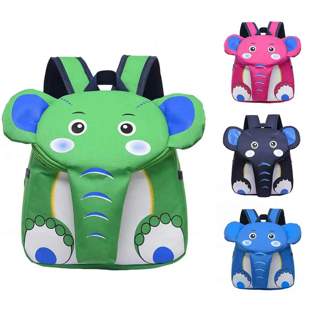

Children Travel School Kawaii kindergarten bag Cartoon Elephant Backpack Canvas Shoulder Bag backpack Animal bag mochila escolar