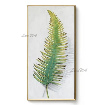 

Handmade Leaf Paintings Modern Canvas Art Oil Painting New Leaf Wall Pictures Art Paintings Art Unframed Home Wall Decoration