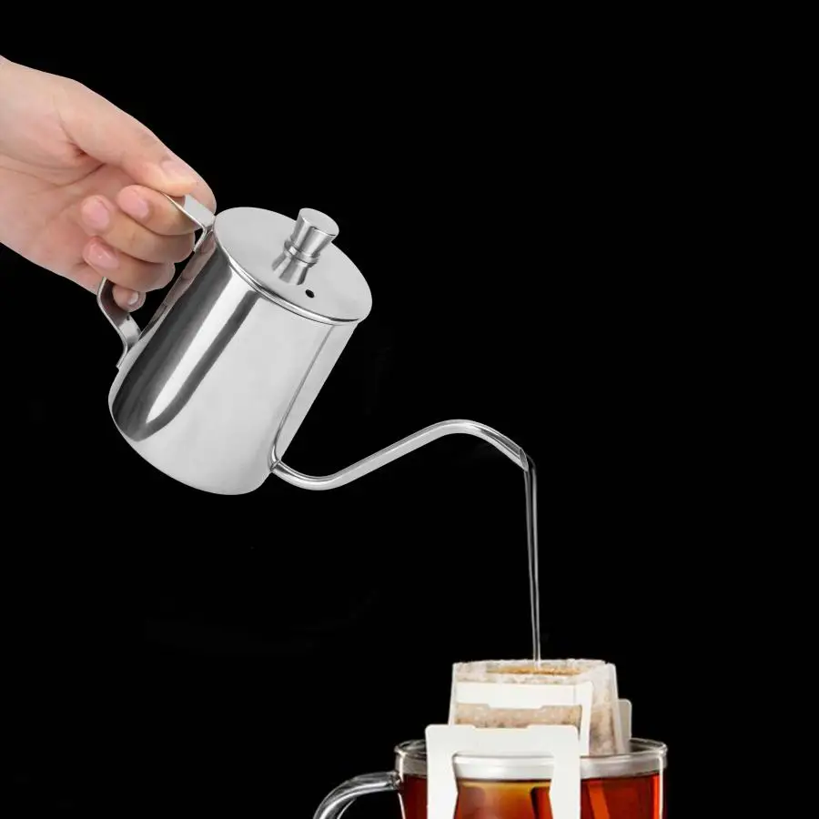 Бытовой кофейник из нержавеющей стали, кофейник Moka, ручной капельный чайник, чайник с длинным носиком, 350 мл