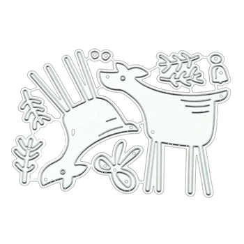 

Cute Christmas Elk Metal Cutting Die Stencil DIY Scrapbooking Embossing Decor Photo Album Paper Card Craft Makings