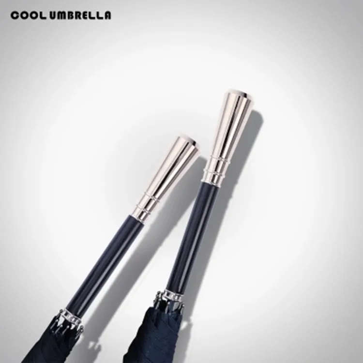 Black large weatherproof umbrella long handle automatic male custom business creative gift British gentleman umbrella