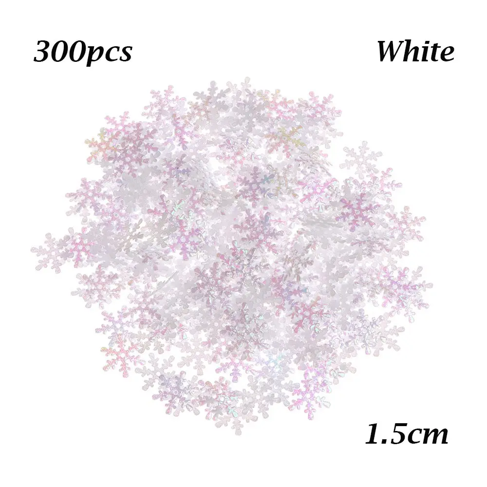 1 100/200/300Pcs Handmade Colorful Glitter Christmas Snowflake Ornament Birthday Party Wedding Decoration Home Decor Accessory - Цвет: 1