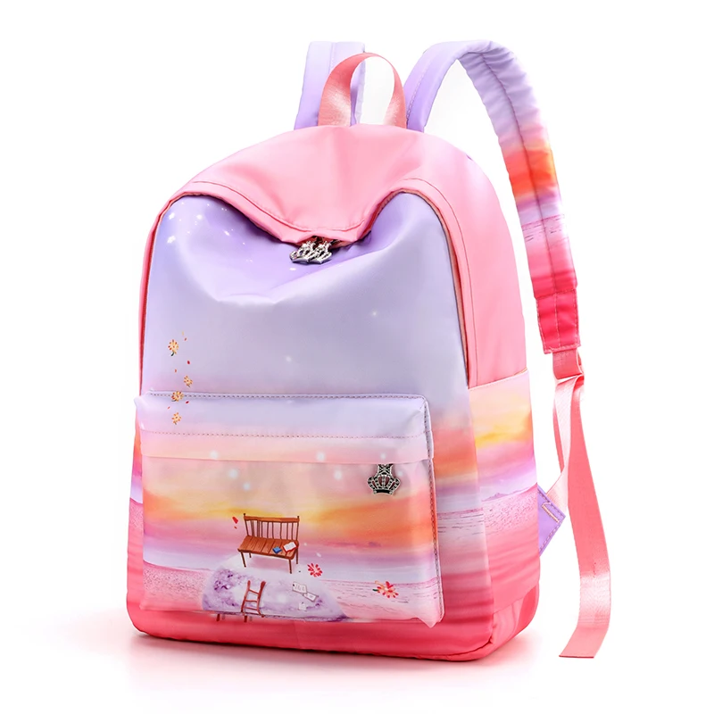 

Hot sale Backpack female Korean fashion wild nylon backpack cute printing multifunctional student schoolbag travel backpack