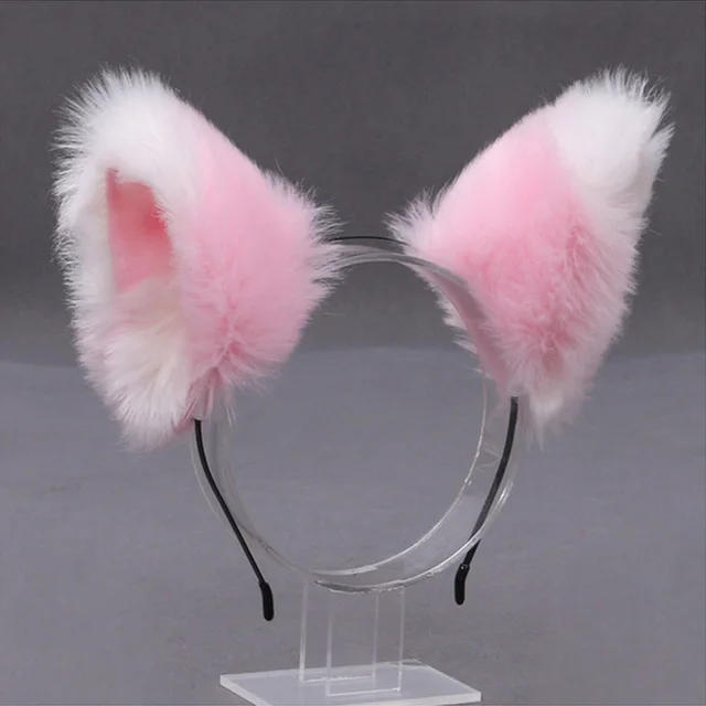 Cosplay Cute Cat Fox Fur Ear Hair Hoops Anime Lolita Hairband Fur Headbands Clip Women Girl Hair Accessories Ear Hair Band 13