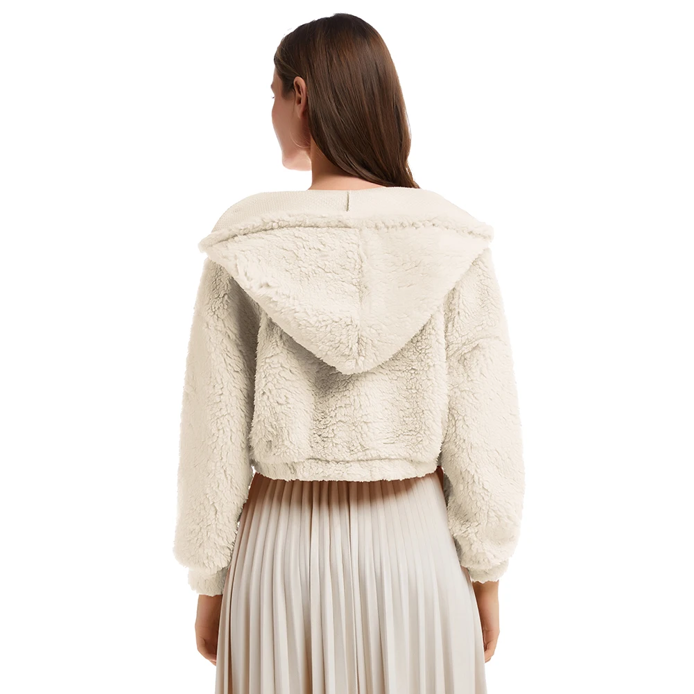 Women's Short Hoody Lamb Fur Warm Hoodies Teddy Clothes For Women Sudadera Mujer Ropa Mujer Fashion Sweatshirt