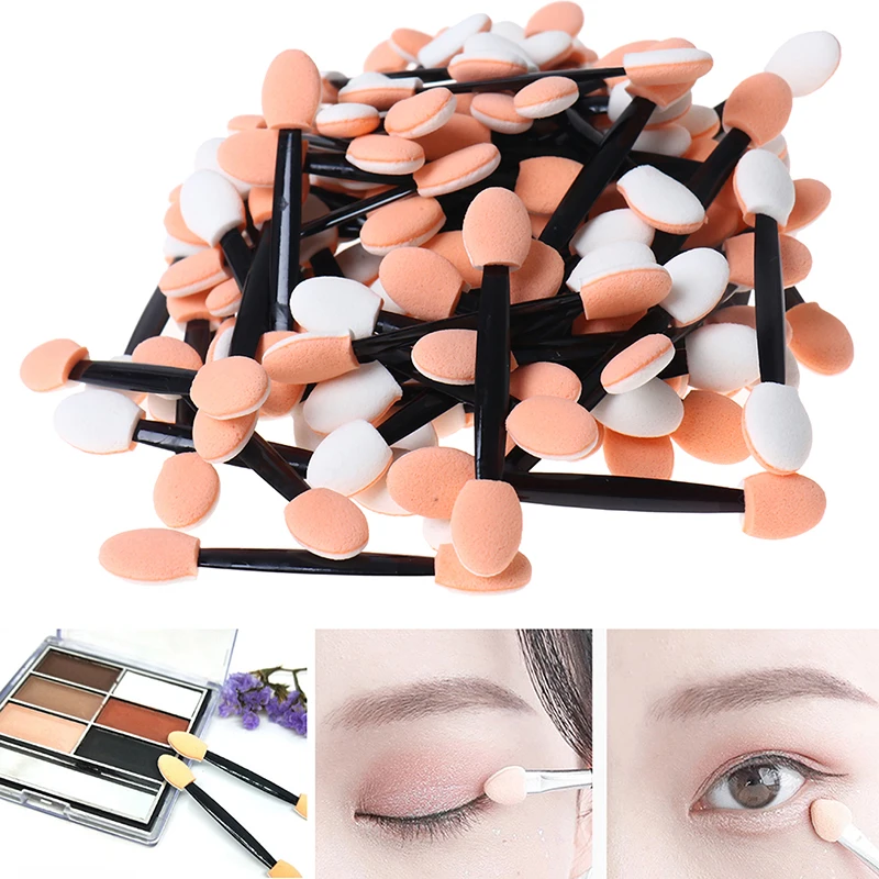 100PCS Disposable Eyeshadow Brush Dual Sided Makeup Brushes Double-Headed Eyeshadow Brush For Women Cosmetic