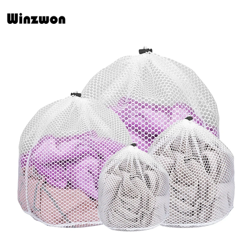 

4Pcs Reusable Mesh Washing Bag Bra Laundry Bag Dirty Clothes Lingerie Underwear Laundry Bags For Washing Machines Net Wash Care