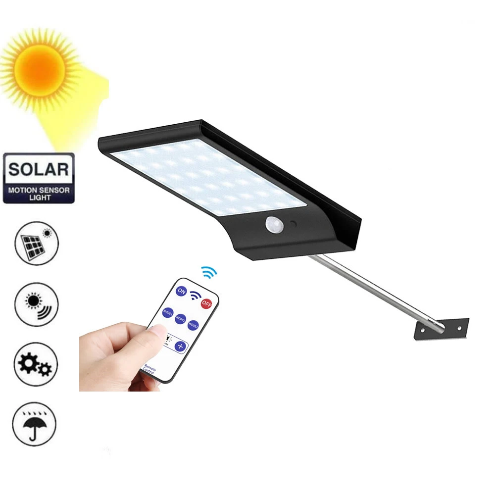 

Upgraded led Solar wall Light With 3 Modes 7 Color Remote Control Waterproof Motion Sensor Lamp Lights For Outdoor Garden Street