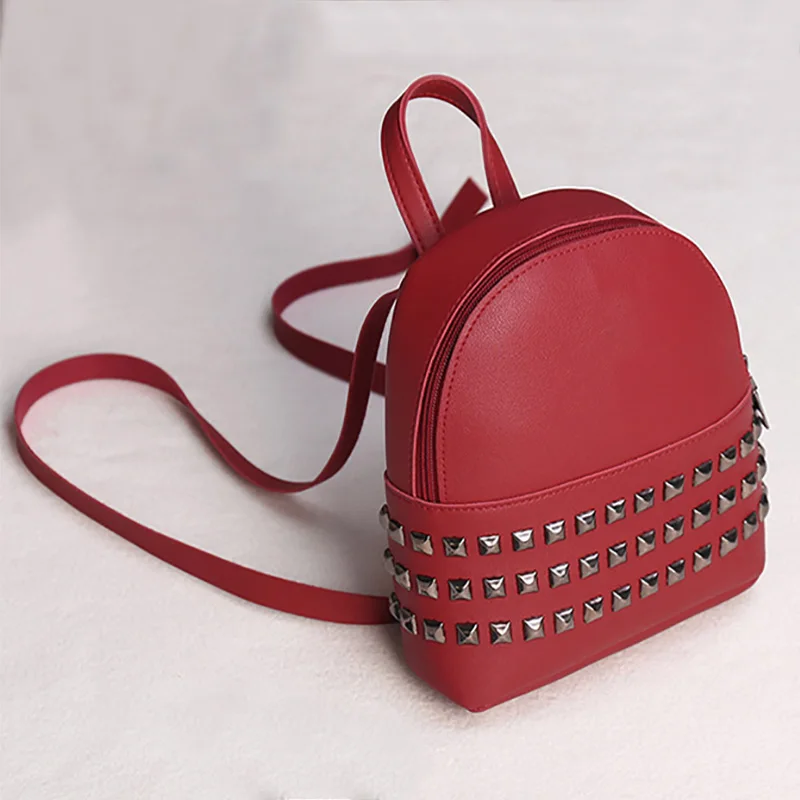 Женская мини-сумка на плечо высокого качества из искусственной кожи, Модный женский рюкзак с заклепками, женская маленькая сумка