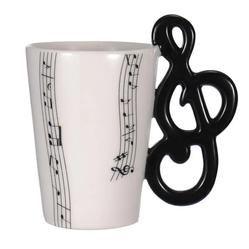 Creative Music Violin Guitar Ceramic Mug Coffee Tea Milk Stave Cups with Handle Coffee Mug Novelty Gifts for Wedding Birthday - Цвет: 14