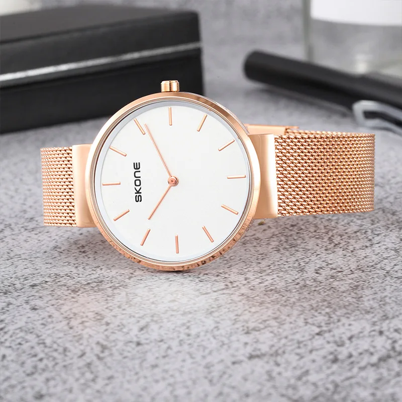 

Skone/Time And Space 7436 Bering Style Quartz Watch Students Waterproof Fashion Simple Watch Women's Mesh Belt Quartz Watch