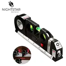 Nível Laser Horizonte Vertical Medida 8FT Alinhador Multipurpose Governantes Padrão e Métricas Medida Nível A Laser Preto