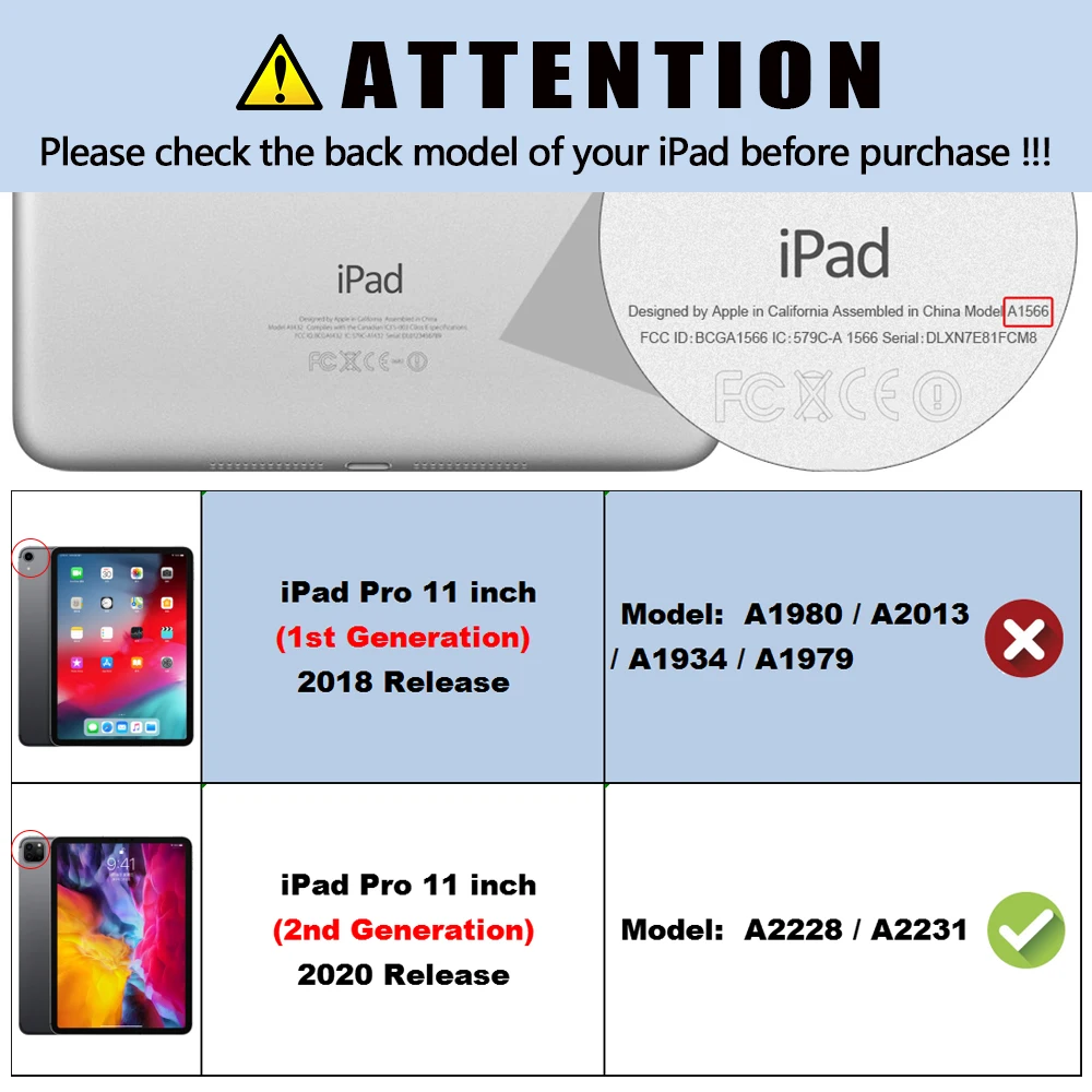 MTT Soft TPU Case For iPad Pro 11 inch 2nd Gen 2020 Tablet PU Leather Flip