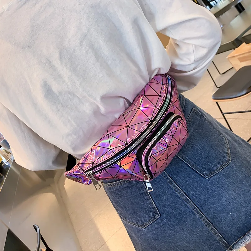 

Fashion & Sports Laser Wallet Women's 2019 Spring New Style Korean-style Casual Harajuku Outdoor Multi-functional Rhombus Chest