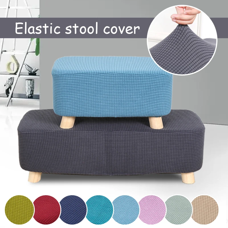 

Elastic Ottoman Footstool Cover Stretch Sofa Pleda Case Protector Ottoman Slipcover Washable Sofa Foot Rest Piano Stool Covers