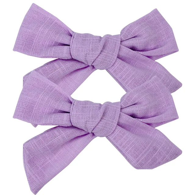2021 New Solid Cotton Hiar Bows With Clip For Baby Girls Hair Clips Barrettes Hairpins Hair Accessories Kid Handmade заколки 2 PCS