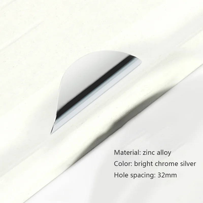 chrome silver 32mm Современная Минималистичная дверная ручка шкафа, выдвижной ящик скандинавского американского черного тяги, кухонная ручка шкафа темная поручень, ручка шкафа - Цвет: chrome silver 32mm
